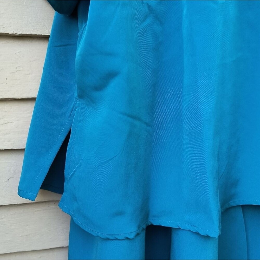 Woman Within Teal Blue Two-Piece Button Front Dress Set - Picture 5 of 13